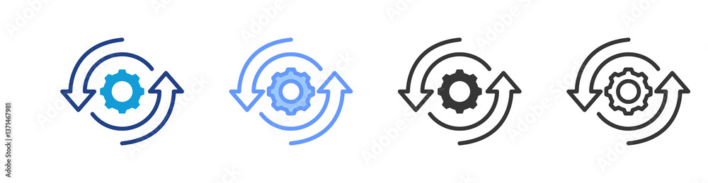 Poster Change icon set multiple style collection