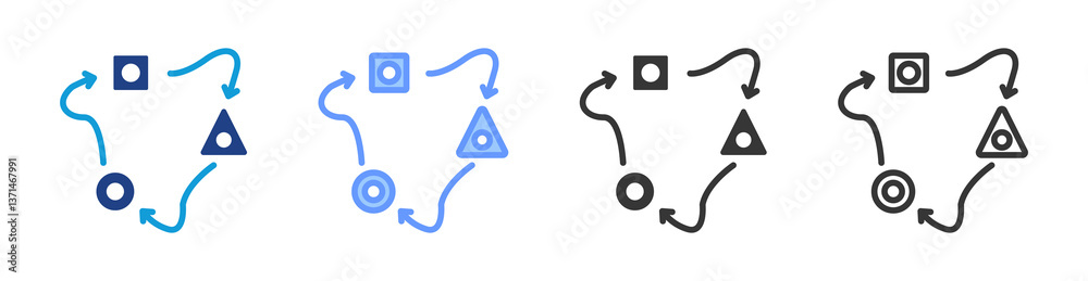 Poster Adaptation icon set multiple style collection