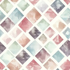 Colorful Watercolor Diamonds Pattern for Creative Design Projects
