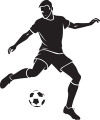 Naklejka premium football player silhouette creative illustration vector, soccer player silhouette vector black and white