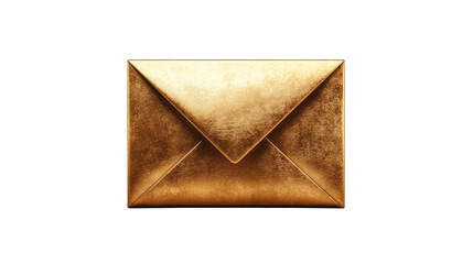 3D golden envelope icon with a shiny finish on a white background