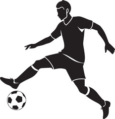 Naklejka premium football player silhouette creative illustration vector, soccer player silhouette vector black and white