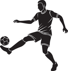 Naklejka premium football player silhouette creative illustration vector, soccer player silhouette vector black and white