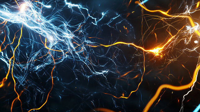 Intricate composition of various electrical wires entangled together creating a visual metaphor for energy flow and connectivity in design.
