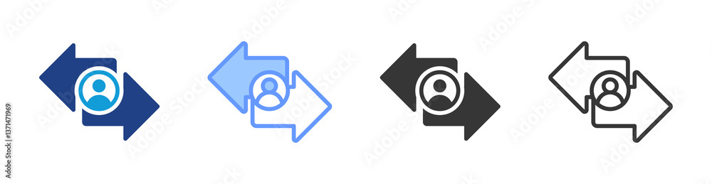 Poster Decision Making icon set multiple style collection