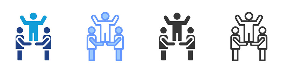 Teamwork icon set multiple style collection