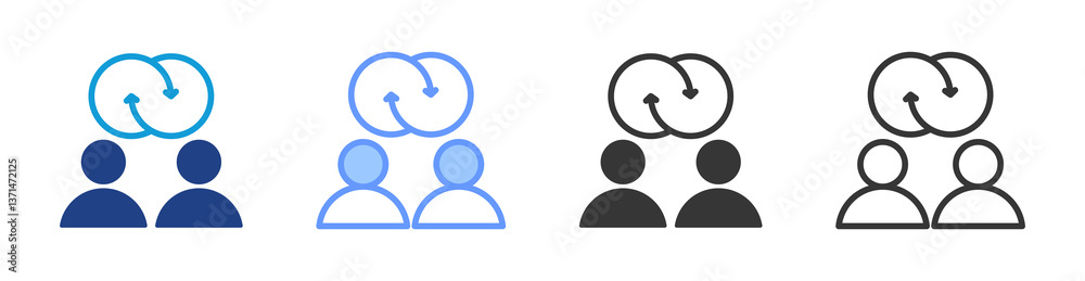 Poster Synergy icon set multiple style collection