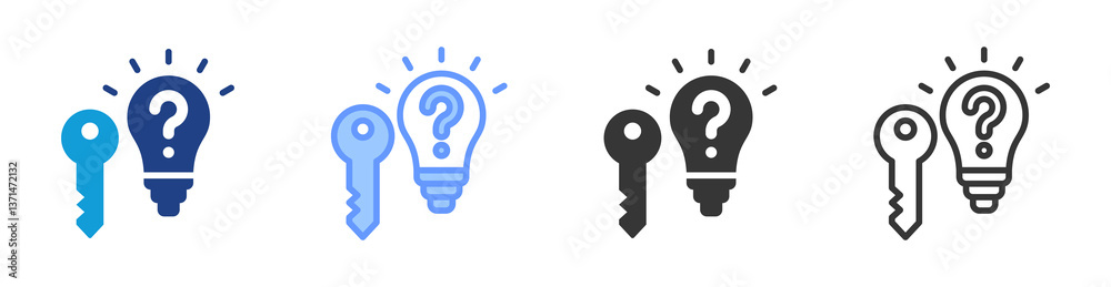 Poster Problem Solving icon set multiple style collection