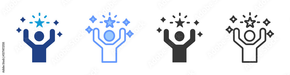 Poster Motivation icon set multiple style collection