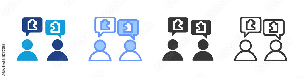 Aufkleber Discussion icon set multiple style collection
