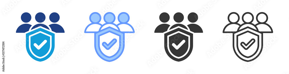 Poster Security Team icon set multiple style collection