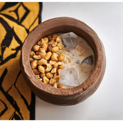Nigerian Ijebu Garri with Groundnut and Ice 