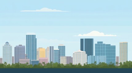 Obraz premium very simple vector style illustration of : orlando florida skyline 