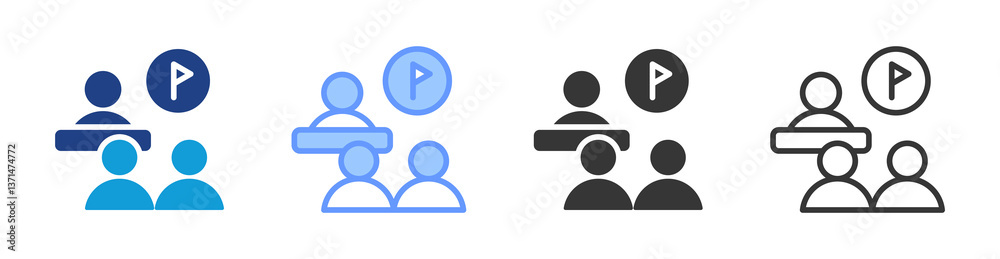 Poster Mentoring Program icon set multiple style collection