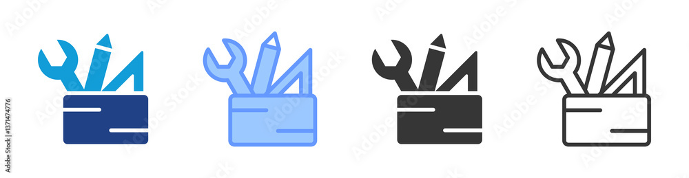 Poster training materials icon set multiple style collection