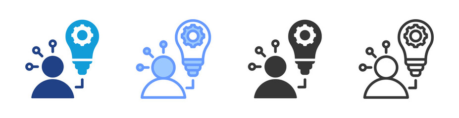 Skill Development icon set multiple style collection