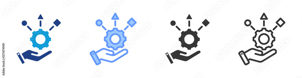 Poster Hard Skill icon set multiple style collection