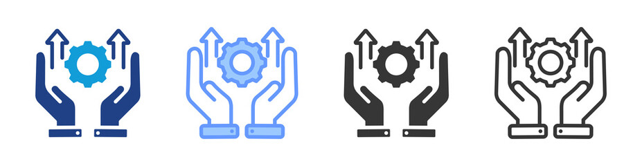 Development icon set multiple style collection
