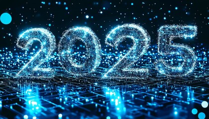 Vibrant visuals capturing the essence of technological advancement in Celebrating the New Year with innovative and modern technology themes.