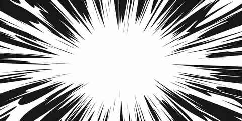Naklejka premium Abstract Comic Burst Background Illustration Black And White Colors