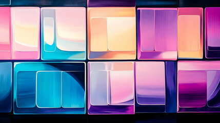 Abstract Geometric Composition Of Colorful Blocks Creating Modern Background