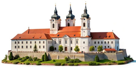 Naklejka premium Surreal Tihany Abbey: Dreamlike Hungarian Landscape Photography