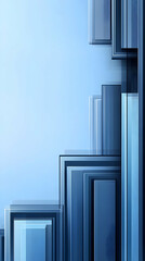 Obraz premium Abstract Geometric Blue Shapes Design in Modern Digital Illustration Style