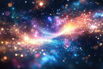 star cluster glowing in deep space, offering a vivid view of luminous stars and a swirling mix of colors