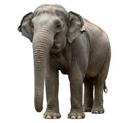 Obraz premium Majestic Asian elephant isolated on white background, perfect wildlife stock photo for conservation projects 