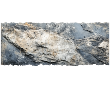Close-up of a rock formation with varying textures and natural colors