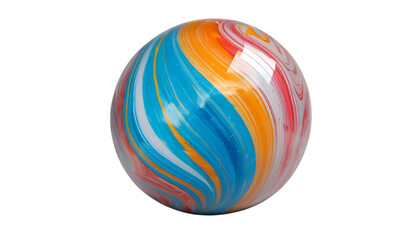 Obraz premium Colorful Swirled Marble Ball Isolated pn