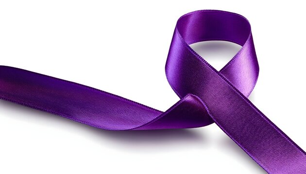 Purple ribbon awareness isolated transparent background 
