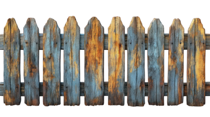 Wooden fence isolated on a white background