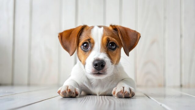 Surreal Puppy Handcuffed: Playful Jack Russell Terrier Photo, Whimsical Dog Photography, Funny Pet Images