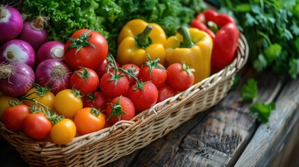 Colorful Fresh Vegetables in Basket