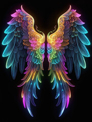 Neon angel wings
