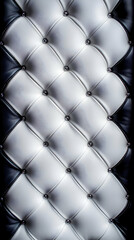 Quilted Diamond Pattern White and Black Leather Texture Background Photo