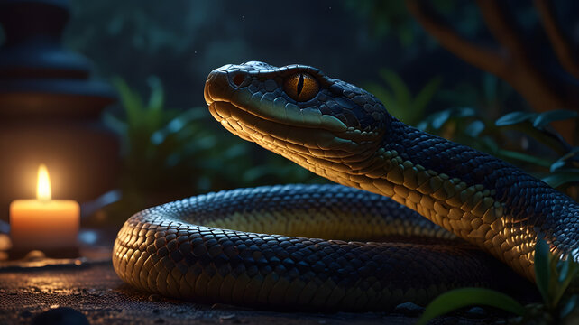 Hypnotic Glow of Kaa in a Dreamy Twilight