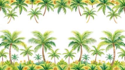 Night Photography Tropical Paradise: Lush Rainforest, Starry Sky, Bioluminescent Beach, Palm Trees, Moonlit Ocean