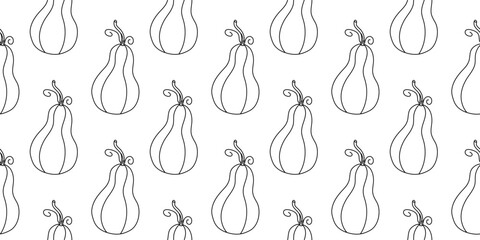 Pattern of hand-drawn pears on a white background in a creative design