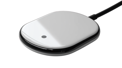 Wireless phone charger with a modern design shown on a white background