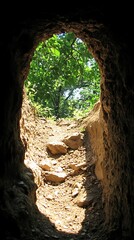 Cave Entrance Sunlight Path