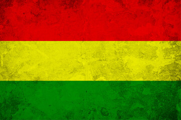 Bolivia flag, grunge style. Silk flag background