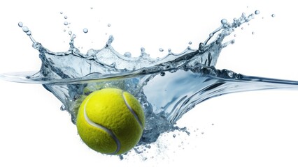 Stunning Tennis Ball Water Splash Photography: High-Resolution Depth of Field Images