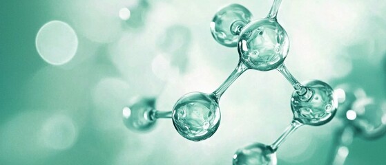 Tranquil Pastel Green Background Complementing Aspirin Molecule for Health Themes.