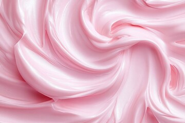 Fototapeta premium Creamy Pink Skincare Texture Soft Lotion Moisturizer Abstract Background