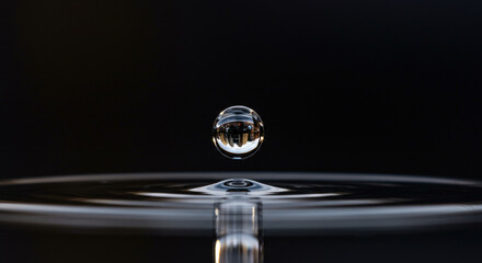 Water Drop with City Reflection