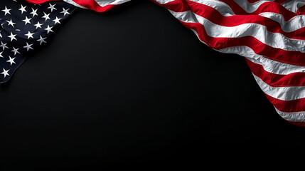 American Flag on Black Background: A Patriotism Symbol