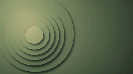 Obraz premium Abstract concentric circles in muted olive green