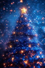 Snowy Christmas Tree Night Scene